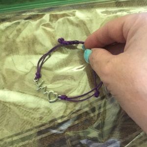 Cute purple pull tie bracelet